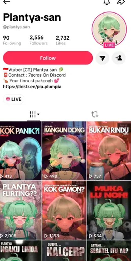 Profil TikTok Plantya-san